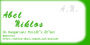 abel miklos business card