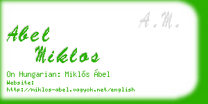 abel miklos business card